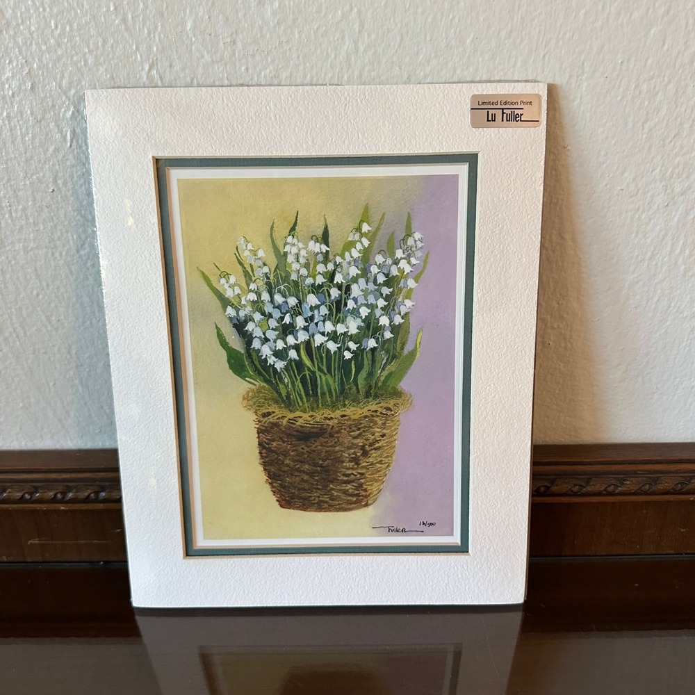 Lu Fuller Lily of the Valley Limited Edition Signed Print 12/500 Matted 8x10